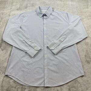 Mizzen + Main Leeward standard fit shirt men’s size Xl blue Gingham stretch NWOT